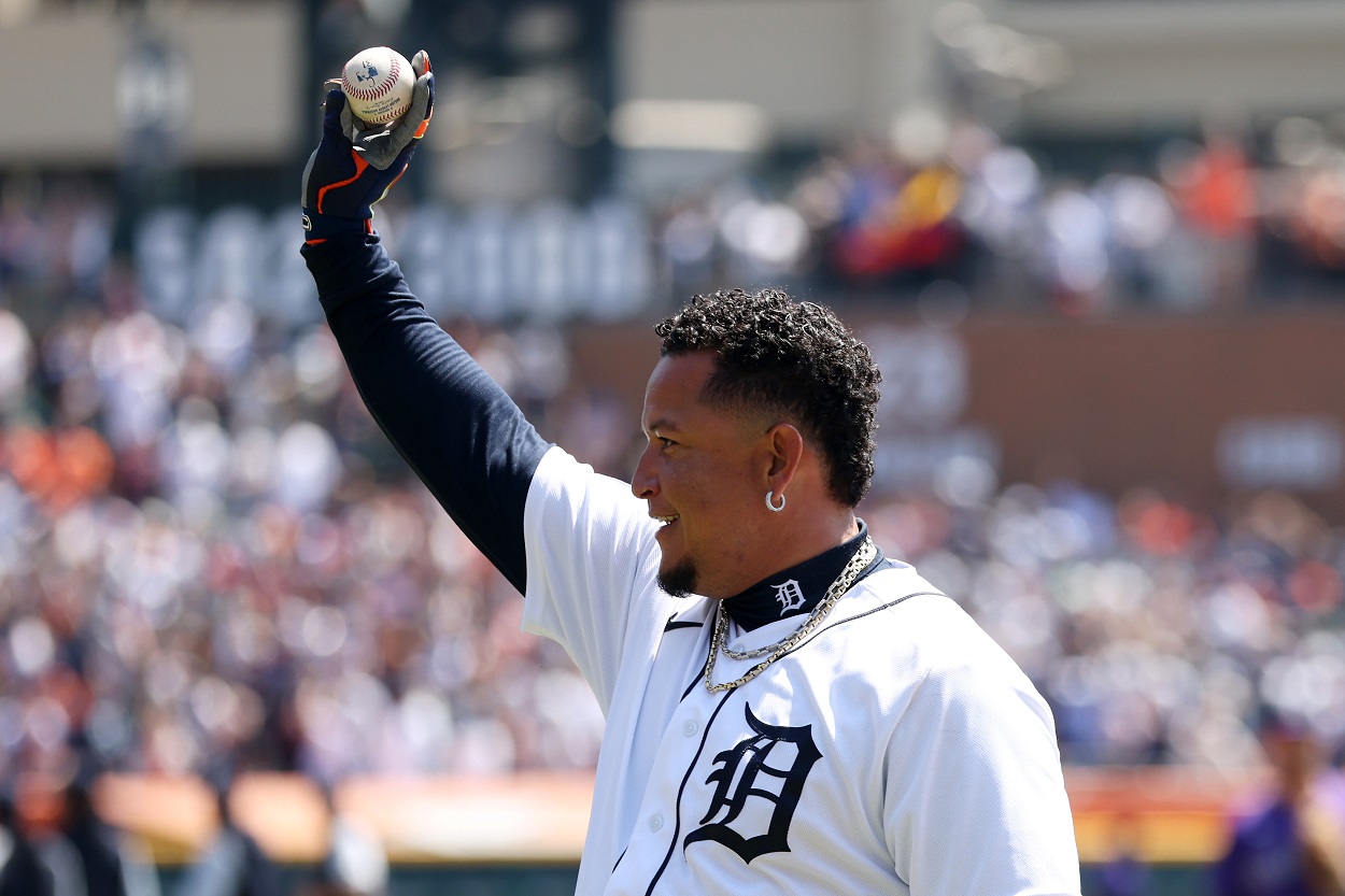 Detroit Tigers star Miguel Cabrera following his 3,000th career hit