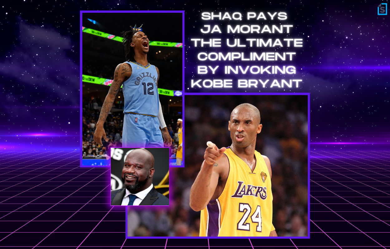 Shaquille O'Neal (C) compared Grizzlies star Ja Morant (L) to Kobe Bryant (R).