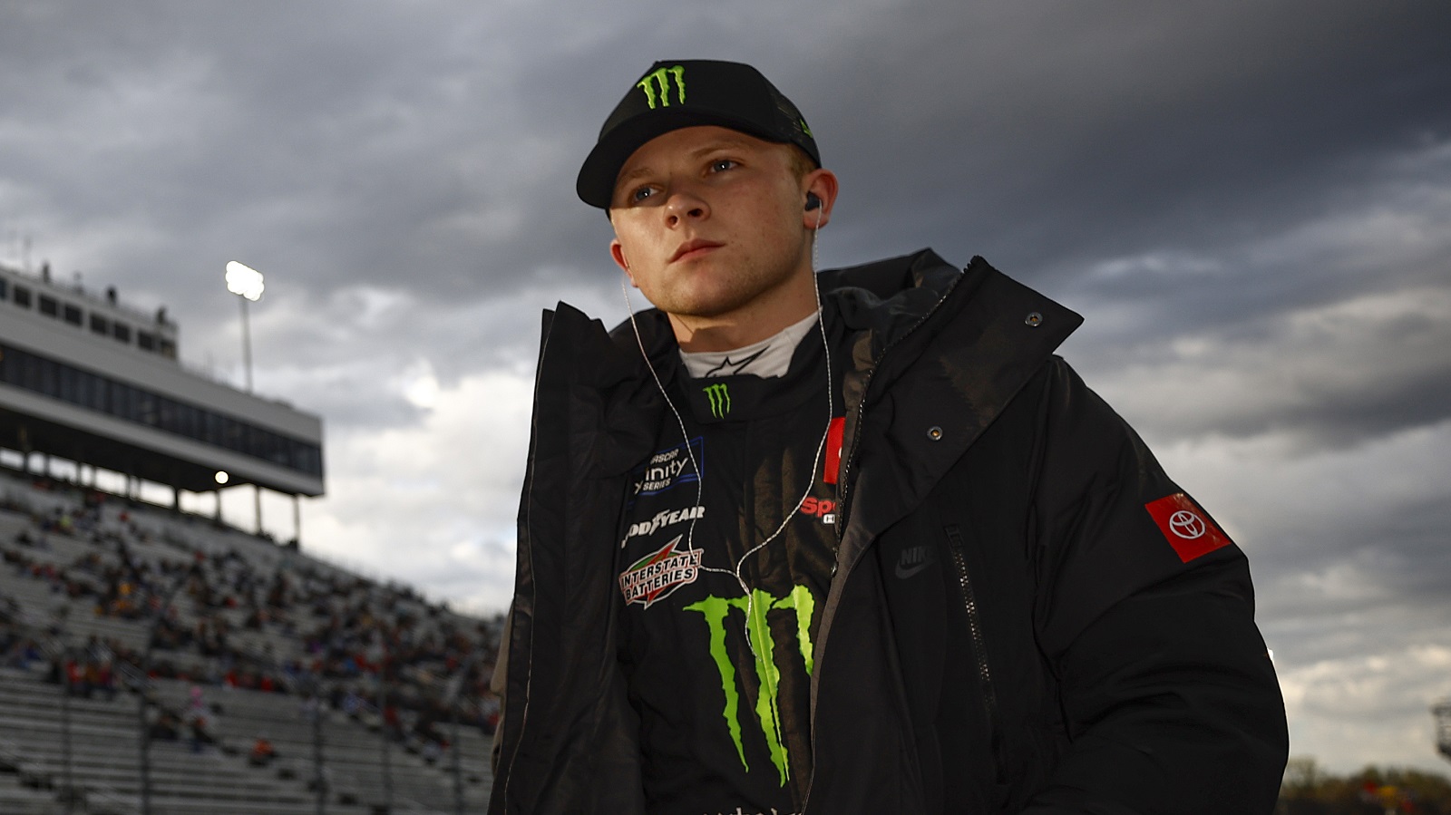 Ty Gibbs walks the grid during qualifying for the NASCAR Xfinity Series Call 811 Before You Dig 250 at Martinsville Speedway on April 7, 2022.