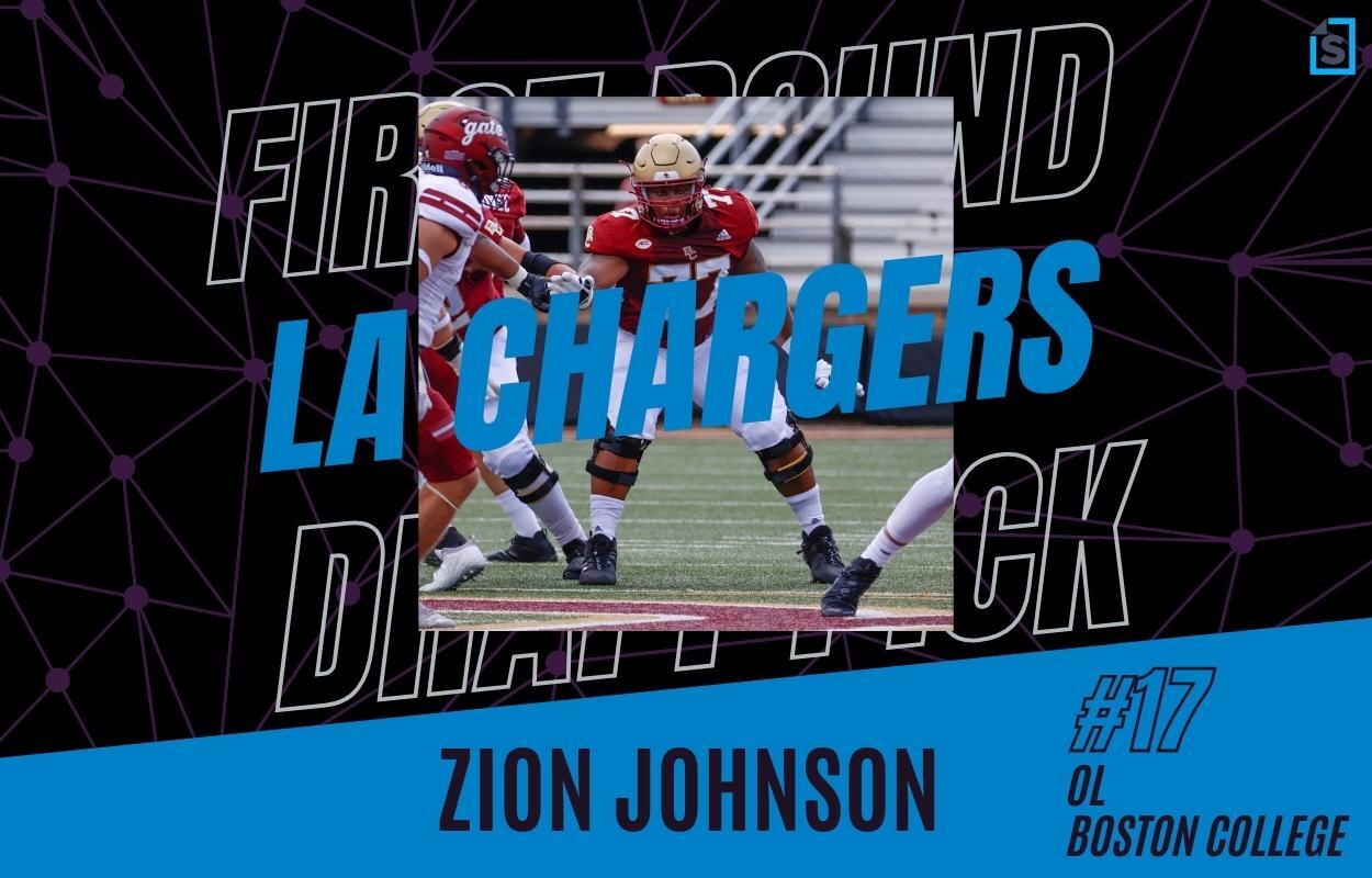 Los Angeles Chargers offensive guard Zion Johnson