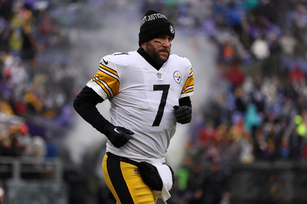 Ben Roethlisberger during a Pittsburgh Steelers-Baltimore Ravens matchup in January 2022