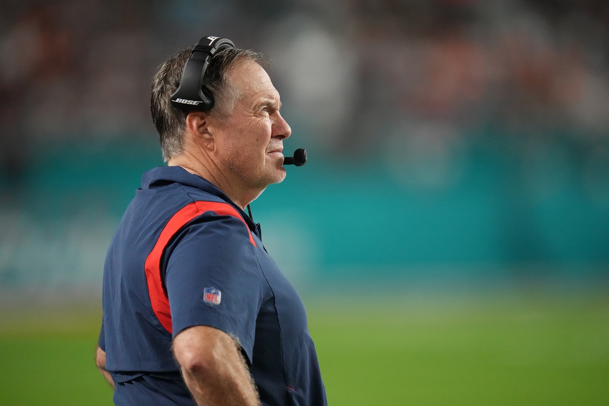 New England Patriots Bill Belichick during a game against the Miami Dolphins in January 2022