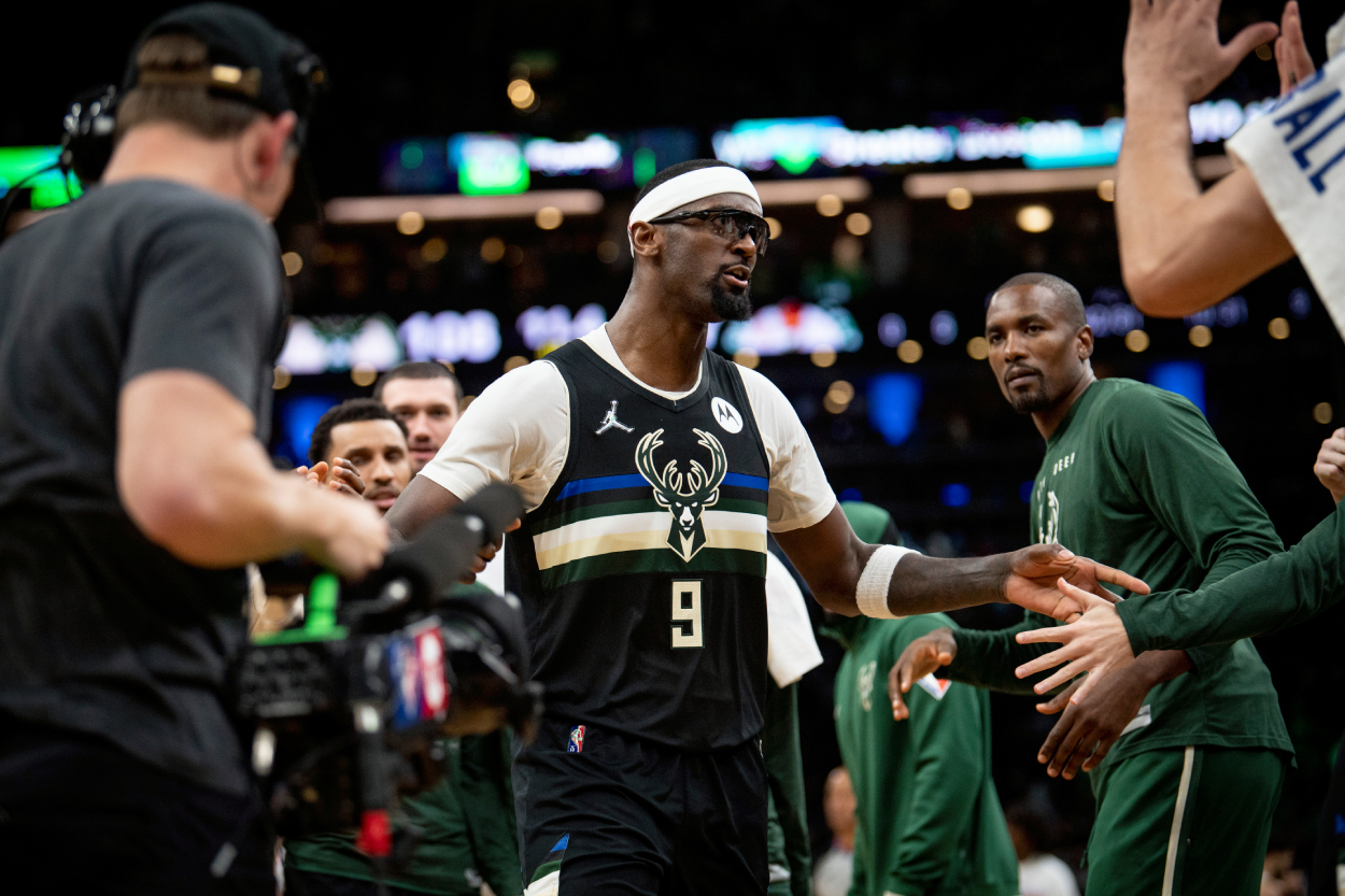 Bobby Portis of the Milwaukee Bucks reacts after scoring the go-ahead basket Wednesday.