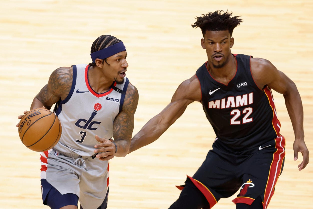 Bradley Beal and Miami Heat star Jimmy Butler in 2021.