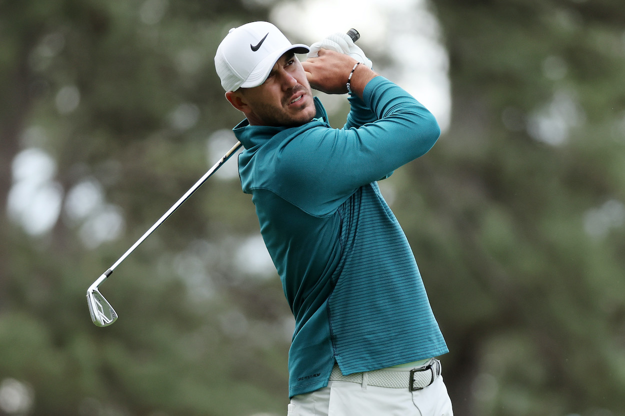 Brooks Koepka hits a shot during The Masters.