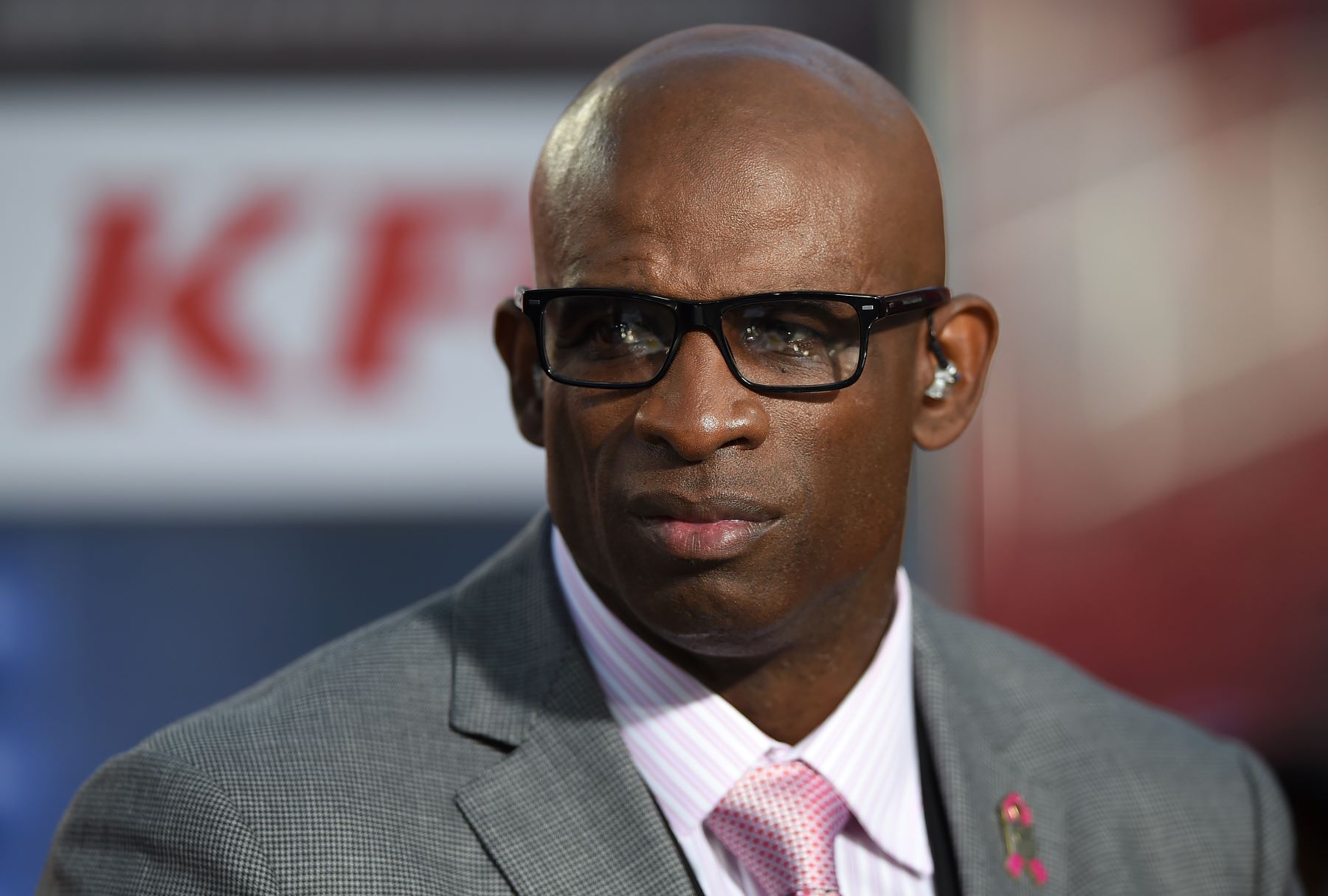 CBS Sports Analyst Deion Sanders during an NFL game between the Seattle Seahawks and the San Francisco 49ers