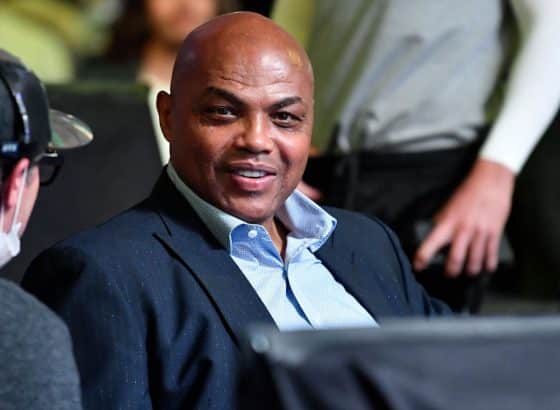 Charles Barkley watches a UFC fight.