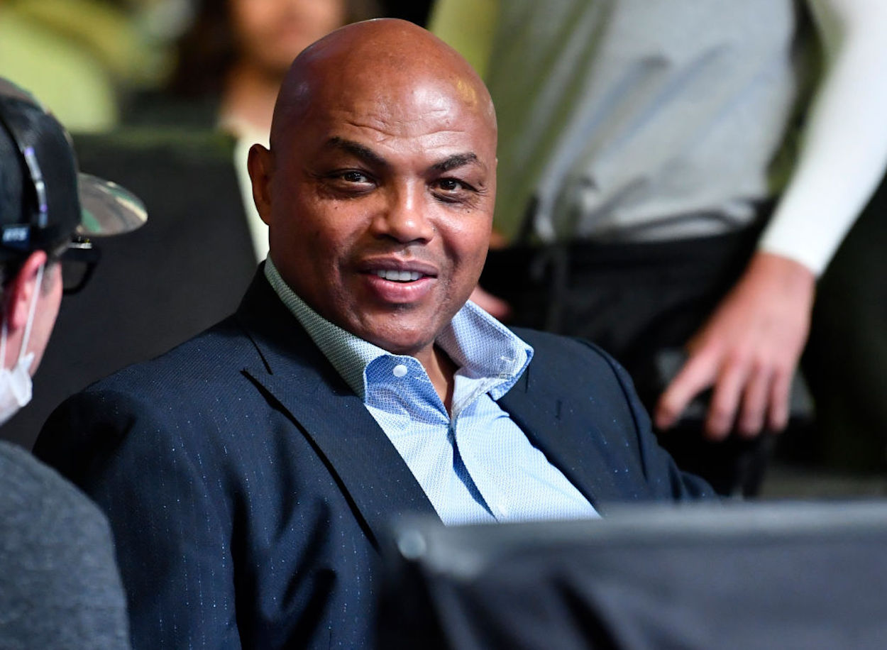 Charles Barkley watches a UFC fight.