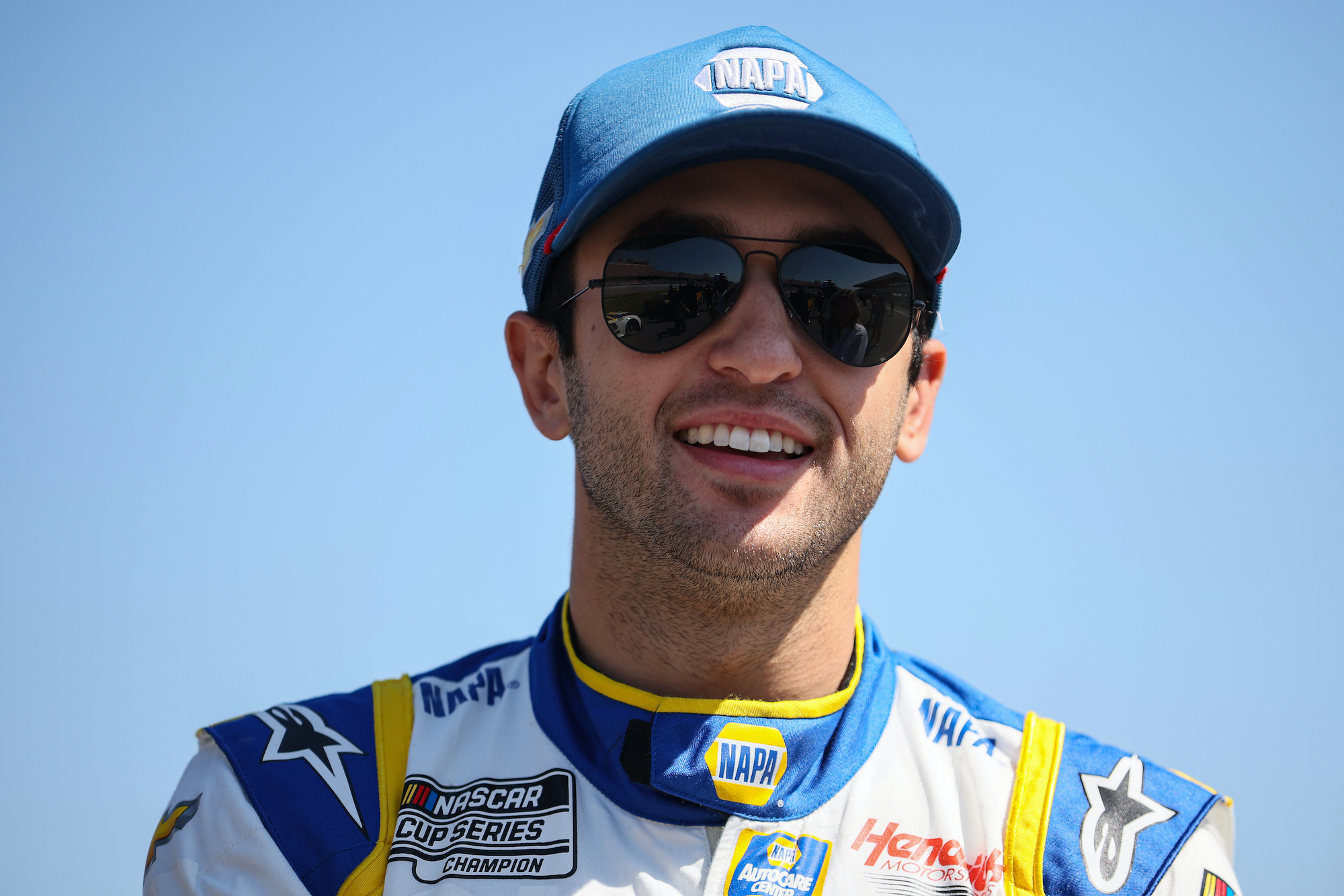 Chase Elliott looks on during qualifying for the NASCAR Cup Series GEICO 500 at Talladega Superspeedway on April 23, 2022. | Photo by James Gilbert/Getty Images