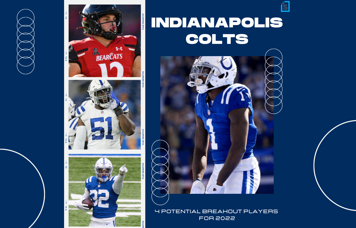 Indianapolis Colts players Parris Campbell, Alec Pierce, Kwity Paye, and Julian Blackmon.