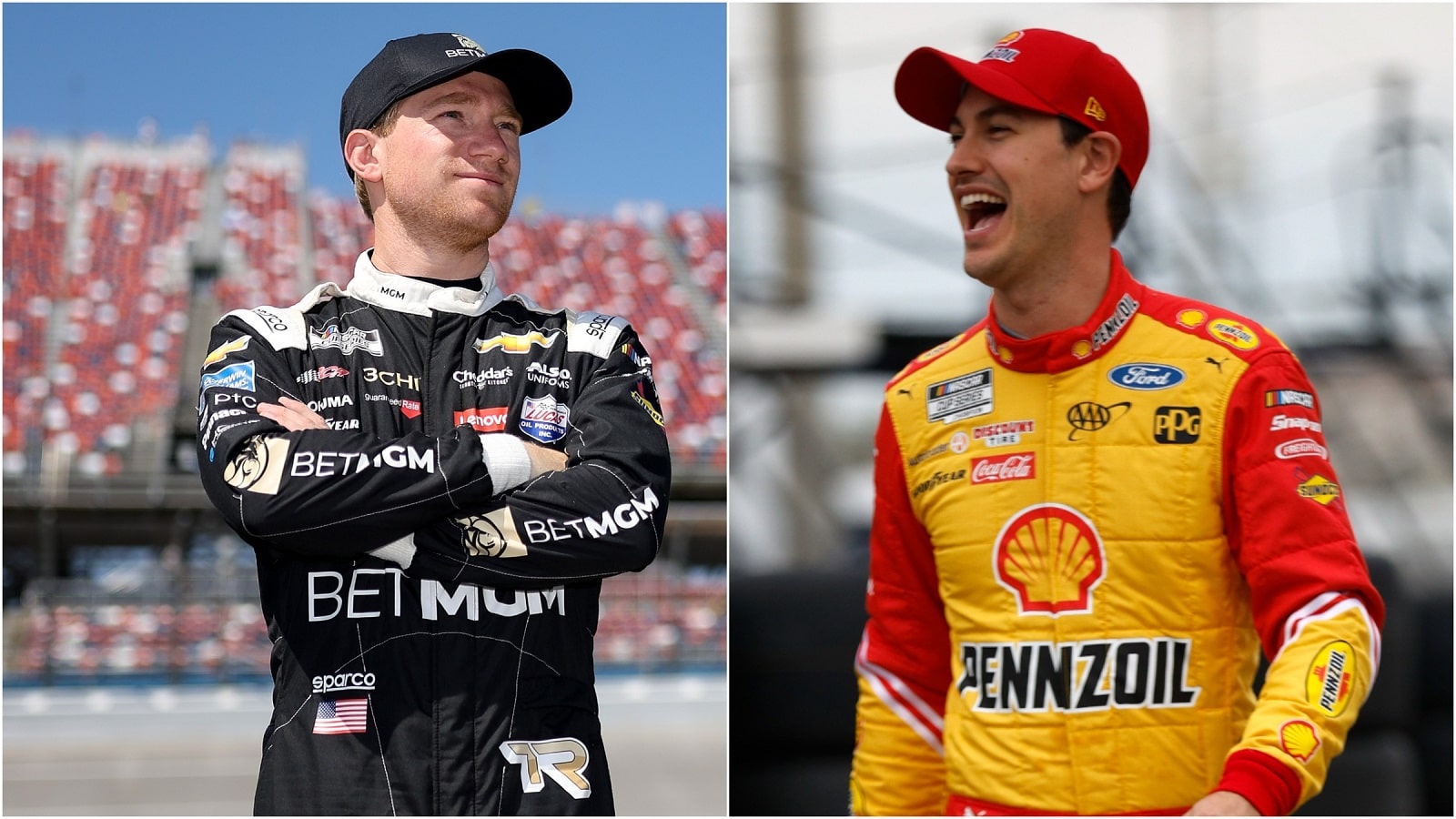 NASCAR Cup Series drivers Tyler Reddick and Joey Logano.