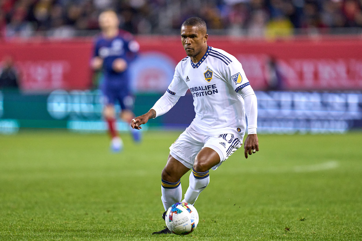 Los Angeles Galaxy forward Douglas Costa dribble the ball in the MLS.