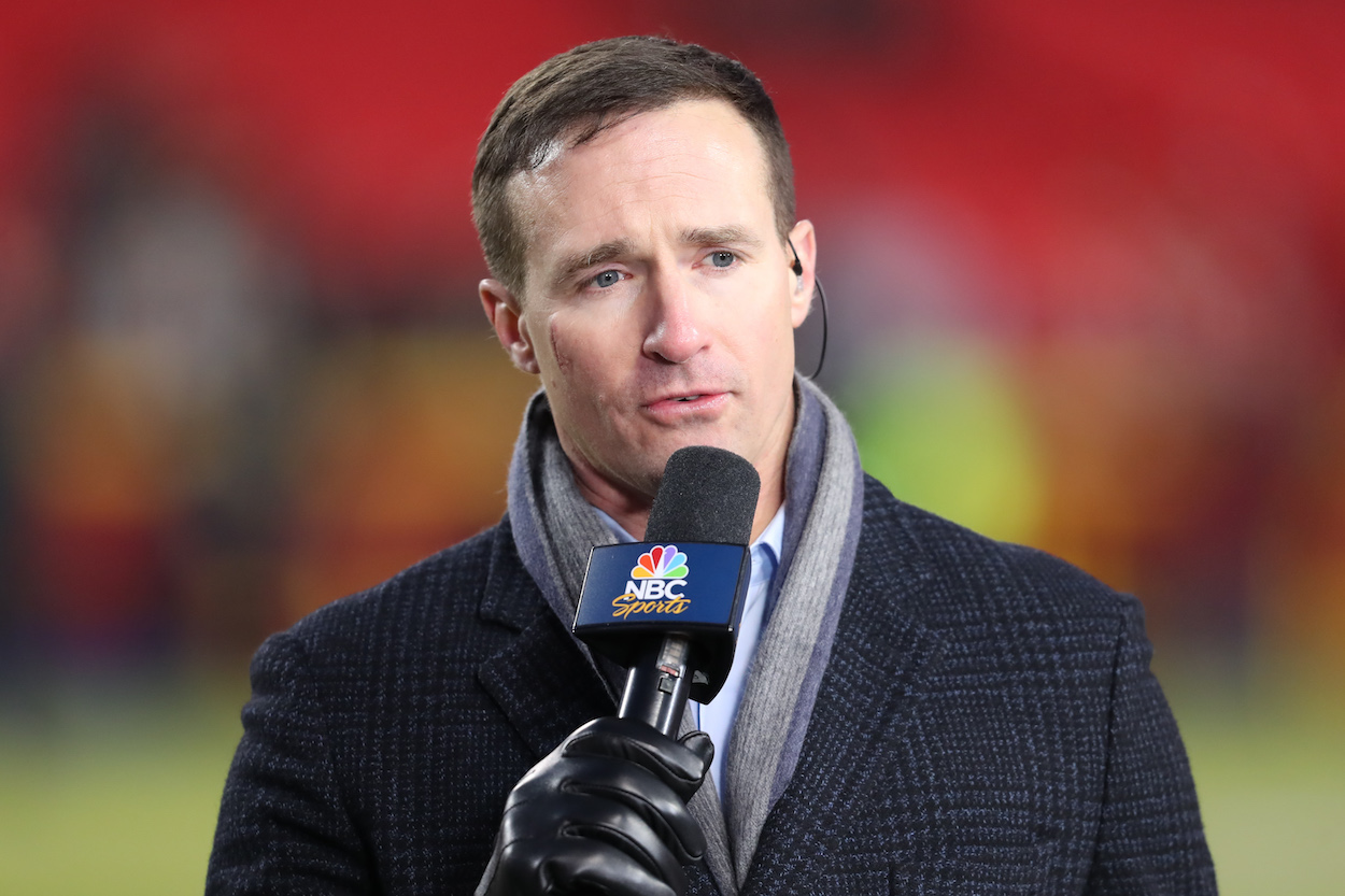 NBC Sports' Drew Brees reports from the sidelines before an AFC wild card. The former QB could be on his way to Fox.