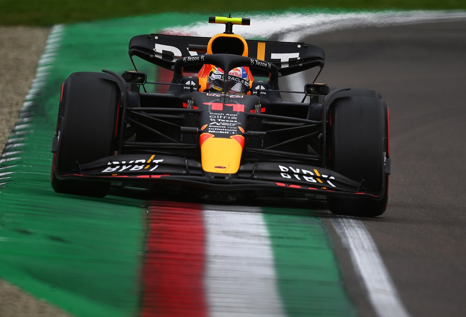 Sergio Perez on track during the Formula 1 Grand Prix of Emilia Romagna at Autodromo Enzo e Dino Ferrari on April 24, 2022 in Imola, Italy.