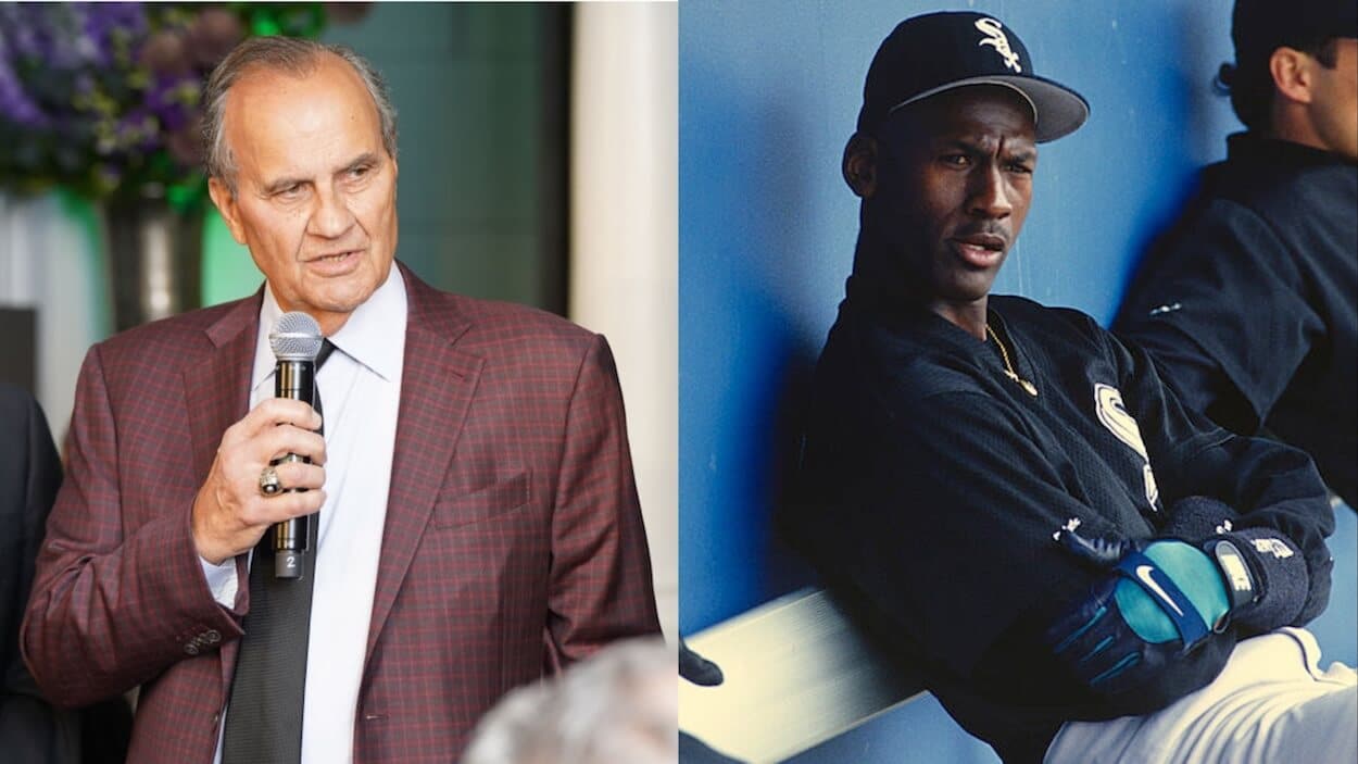 Joe Torre (L) and Michael Jordan (R)