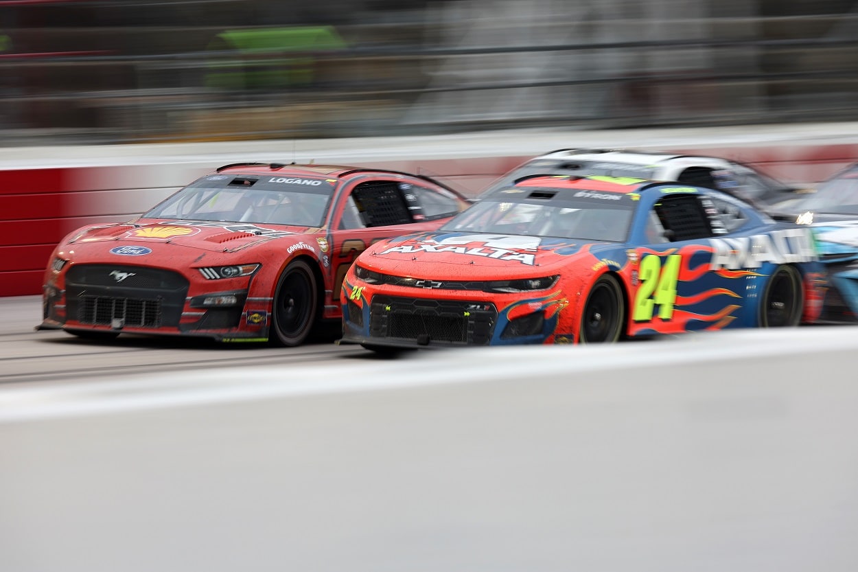 Joey Logano and William Byron battle at Darlington Raceway