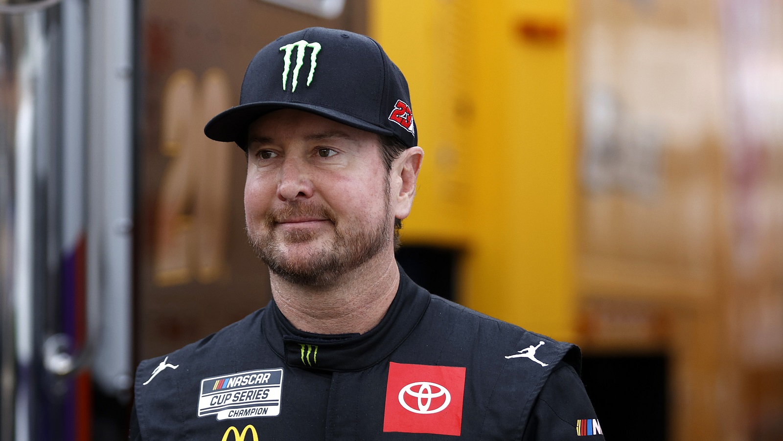 Kurt Busch walks to the track prior to the NASCAR Cup Series Food City Dirt Race at Bristol Motor Speedway on April 17, 2022. | Chris Graythen/Getty Images