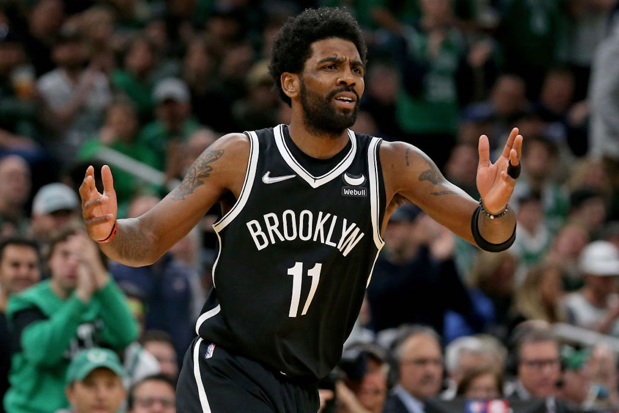 Brooklyn Nets guard Kyrie Irving during a playoff game.