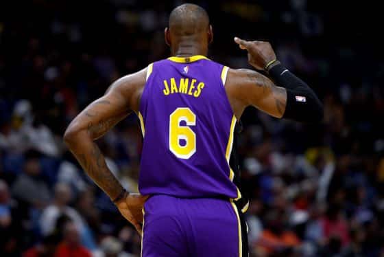 LeBron James during a Los Angeles Lakers game.