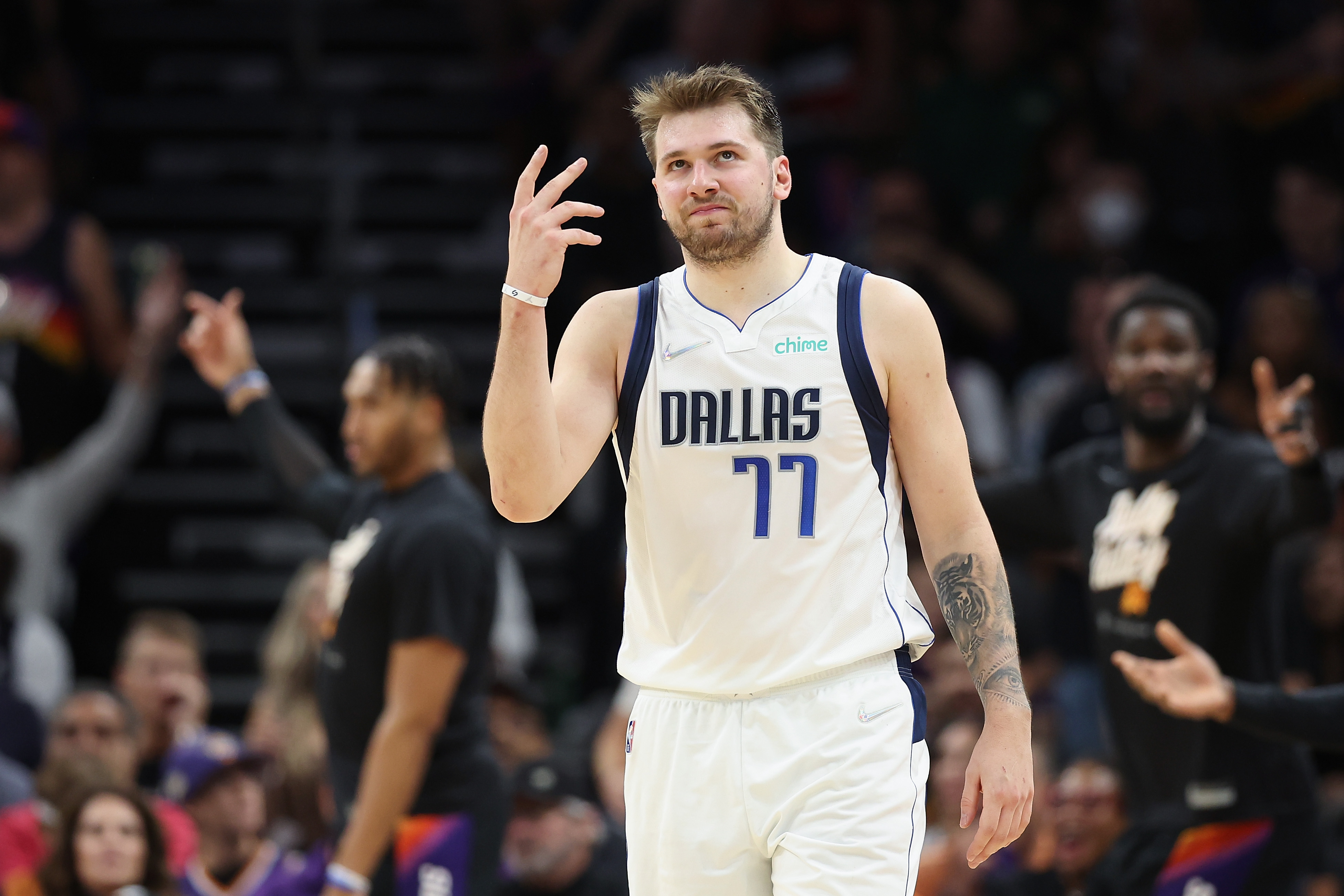 Dallas Mavericks superstar Luka Doncic against the Phoenix Suns in the NBA Playoffs in May 2022
