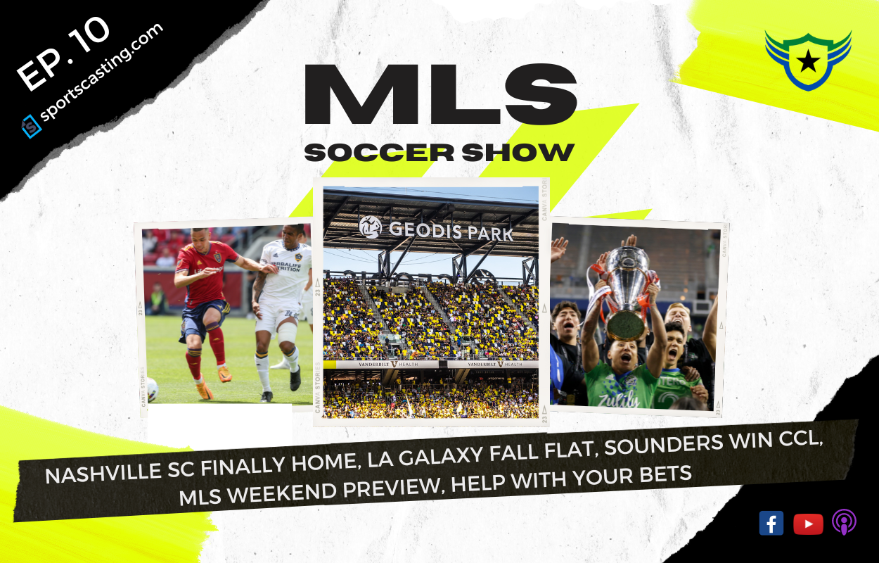 Topic on this week's episode of the 'MLS Soccer Show' inclued (L-R) Real Salt Lake vs. LA Galaxy, Nashville SC's first game at GEODIS Park, and the Seattle Sounders in the Concacaf Champions League.