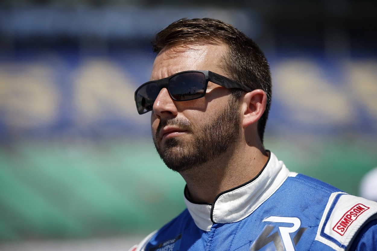 Matt DiBenedetto during qualifying for the 2022 NASCAR Camping World Truck Series Heart of America 200 at Kansas Speedway