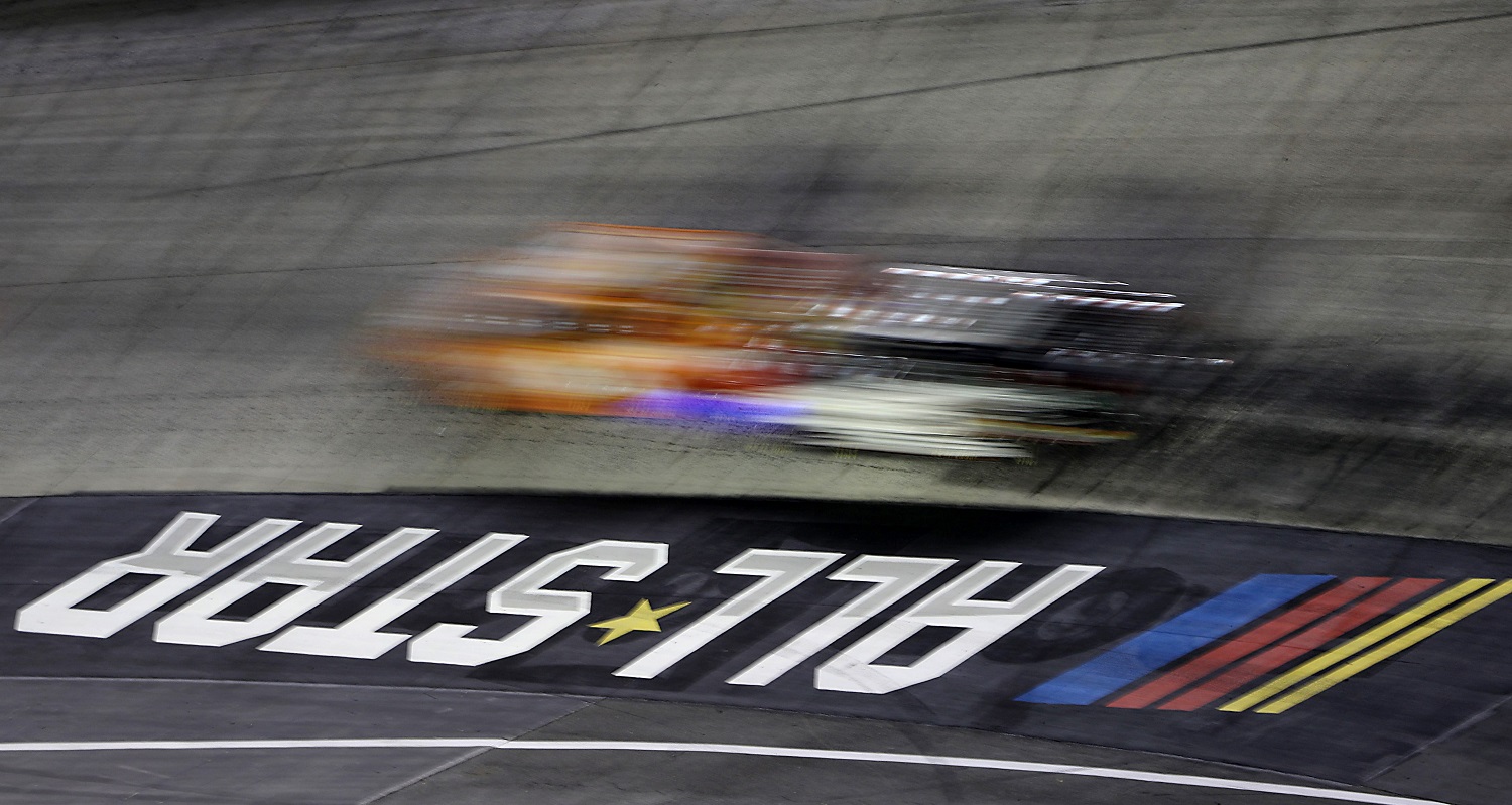 Cars race during the NASCAR Cup Series All-Star Race at Bristol Motor Speedway on July 15, 2020. | Patrick Smith/Getty Images