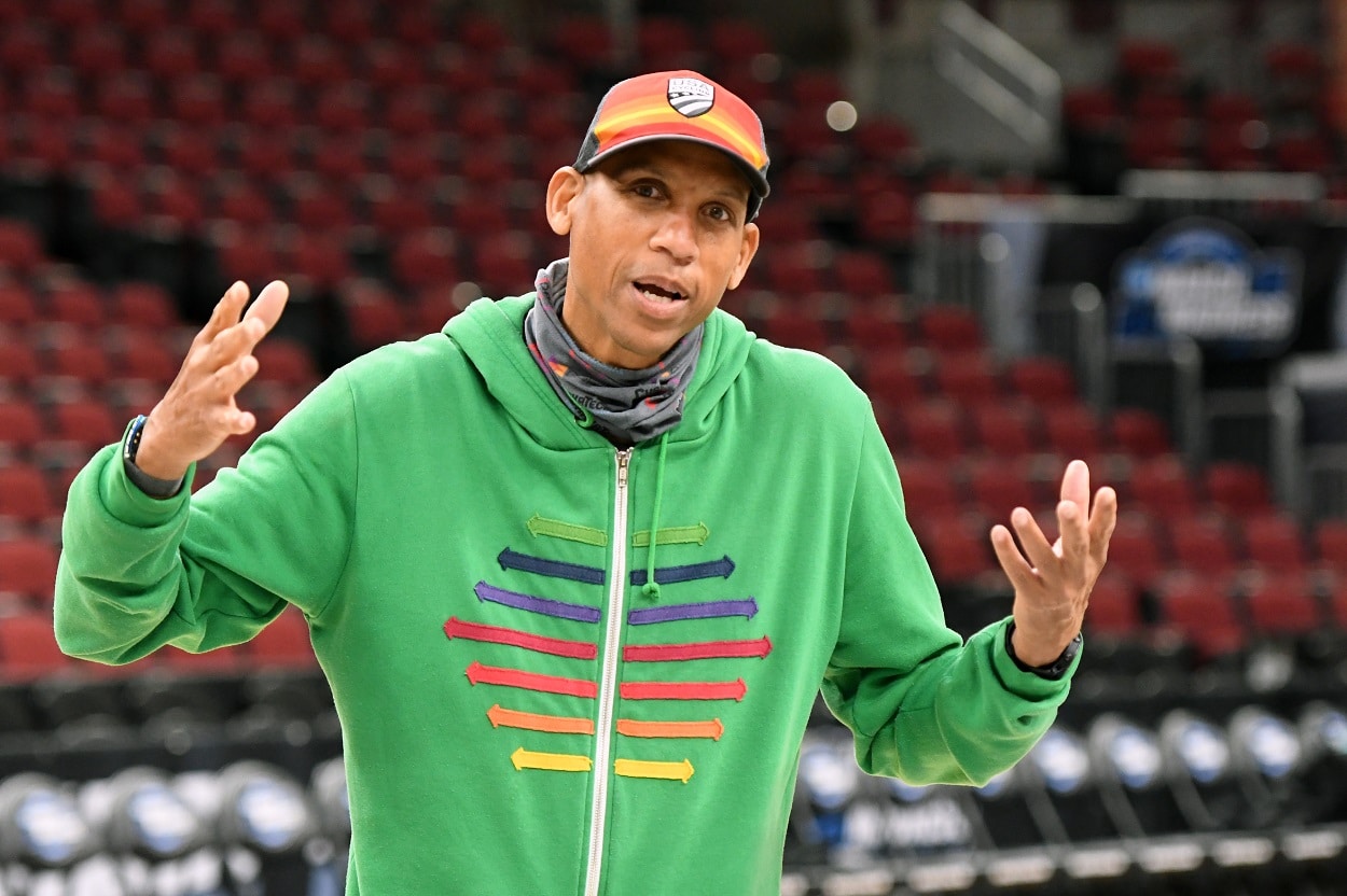 Reggie Miller during the 2022 NCAA Men's Basketball Tournament