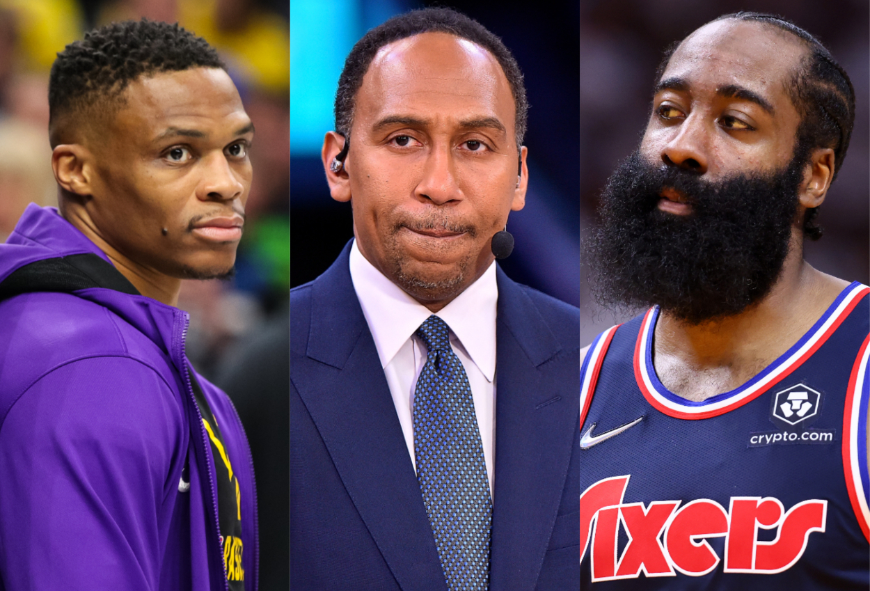 NBA players Russell Westbrook and James Harden, and ESPN commentator Stephen A. Smith.