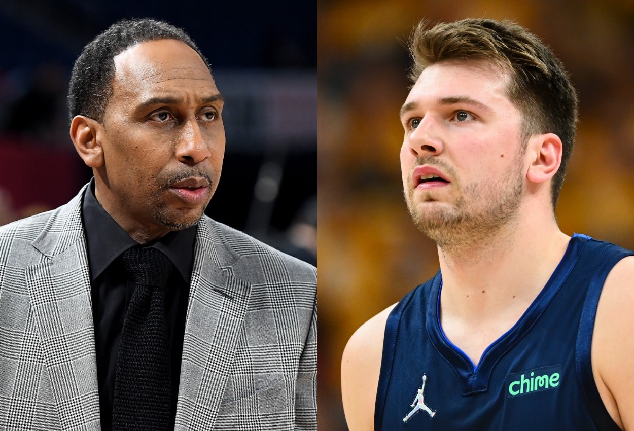 ESPN commentator Stephen A. Smith and Dallas Mavericks star Luka Doncic.