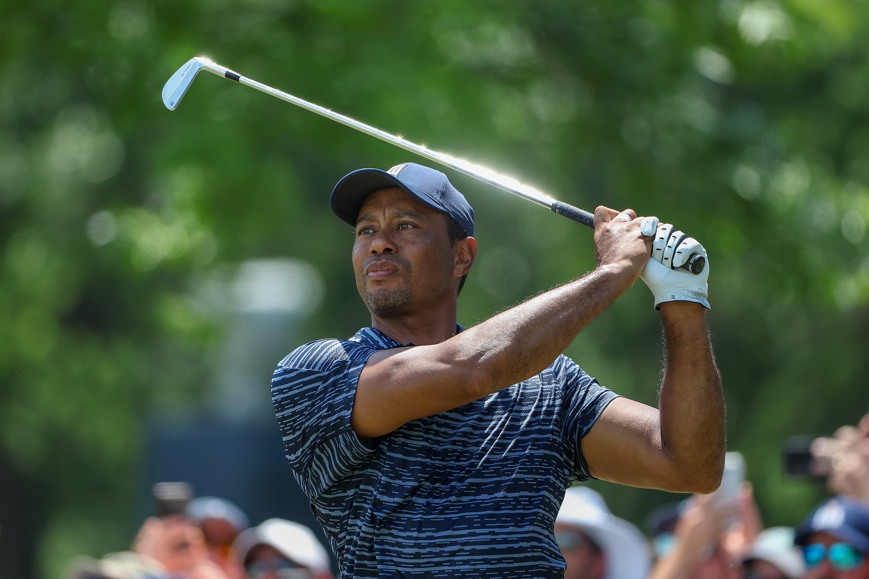 Tiger Woods during the first round of the 2022 PGA Championship