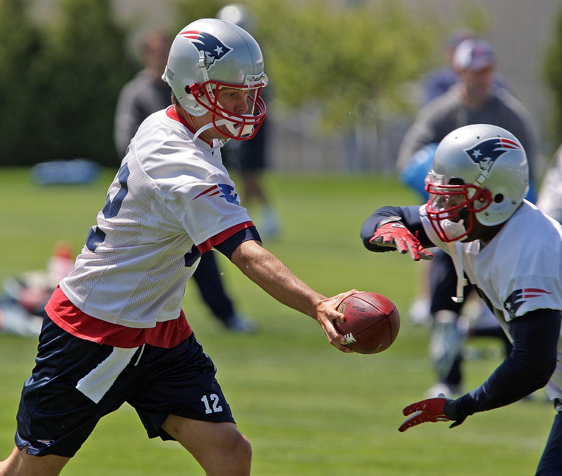 Tom Brady at the New England Patriots draft camp in Foxboro, Massachusetts