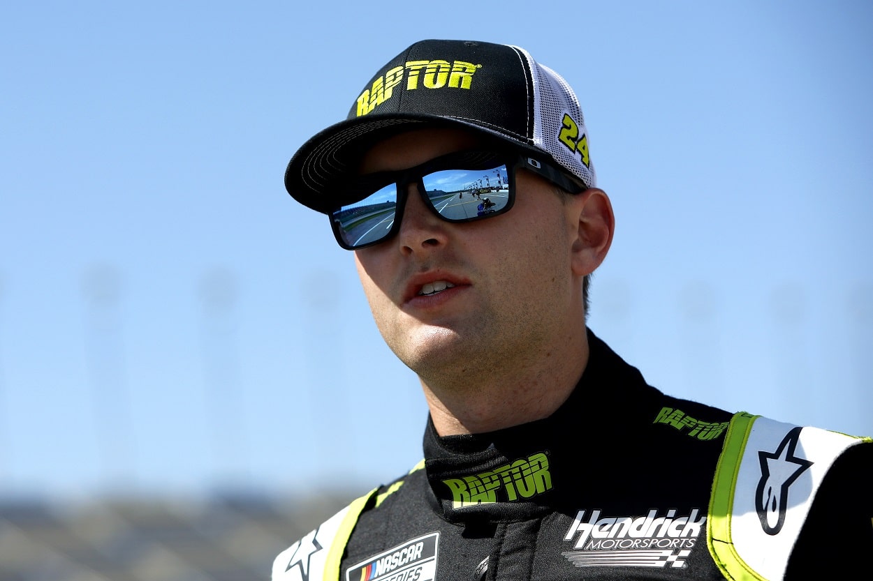 William Byron during practice for the 2022 NASCAR Cup Series AdventHealth400 at Kansas Speedway