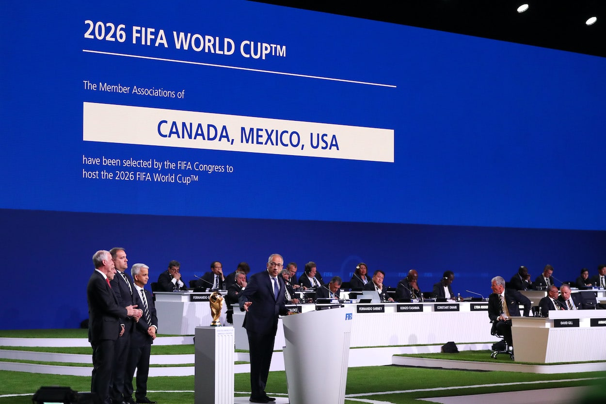 Canada, Mexico, and USA announced as the hosts of the 2026 World Cup.