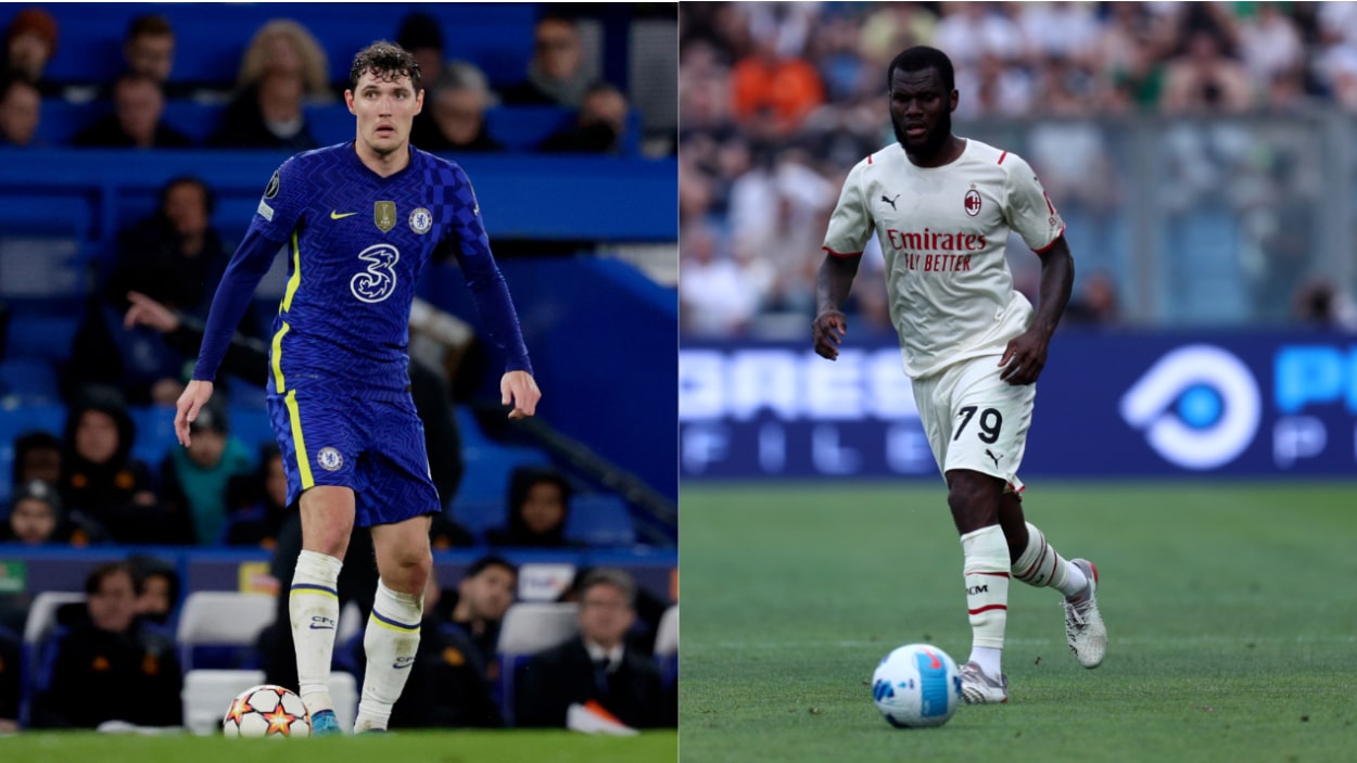 (L-R) Barcelona transfer targets Andreas Christensen and Franck Kessié