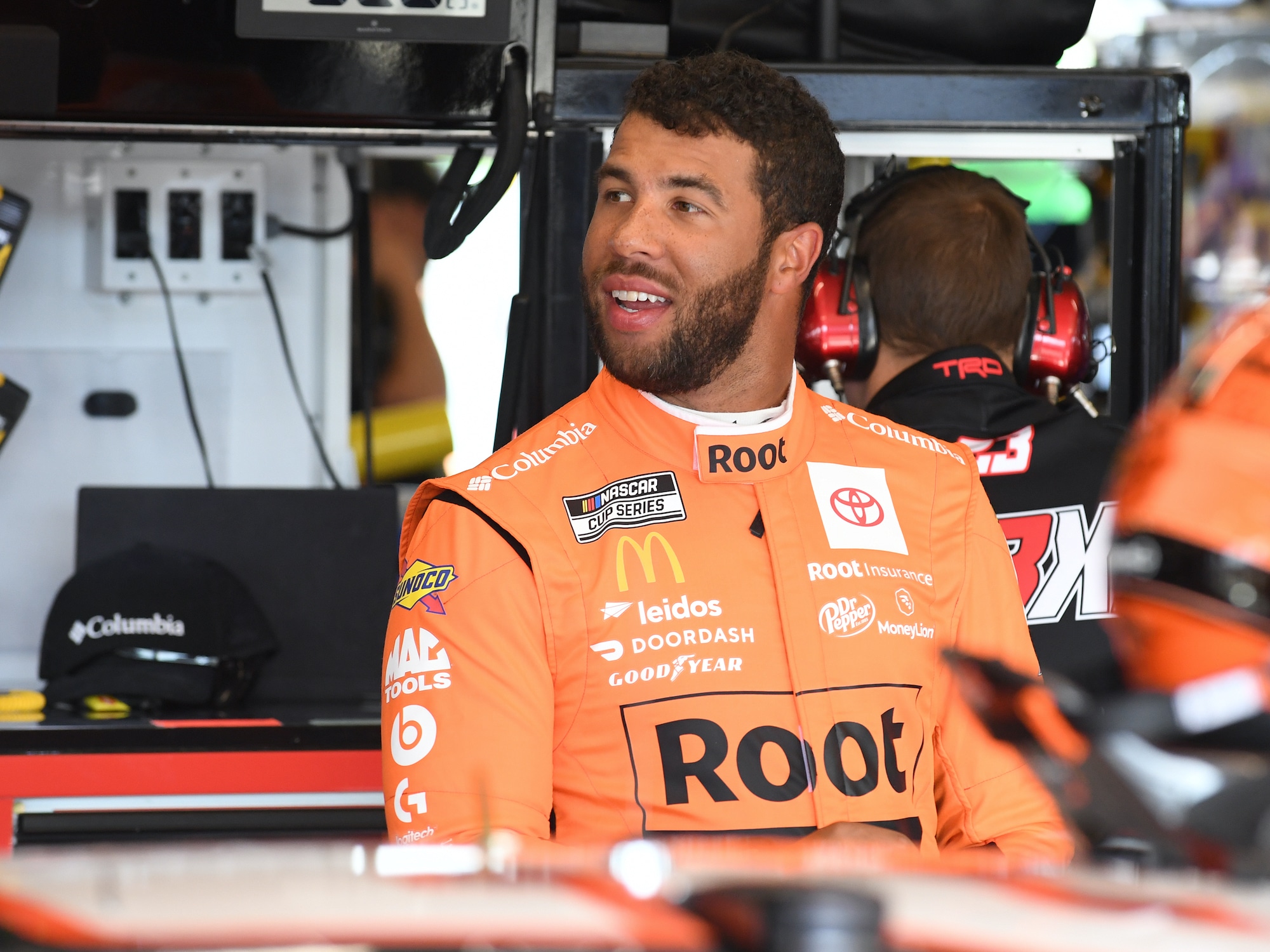 Bubba Wallace before practice