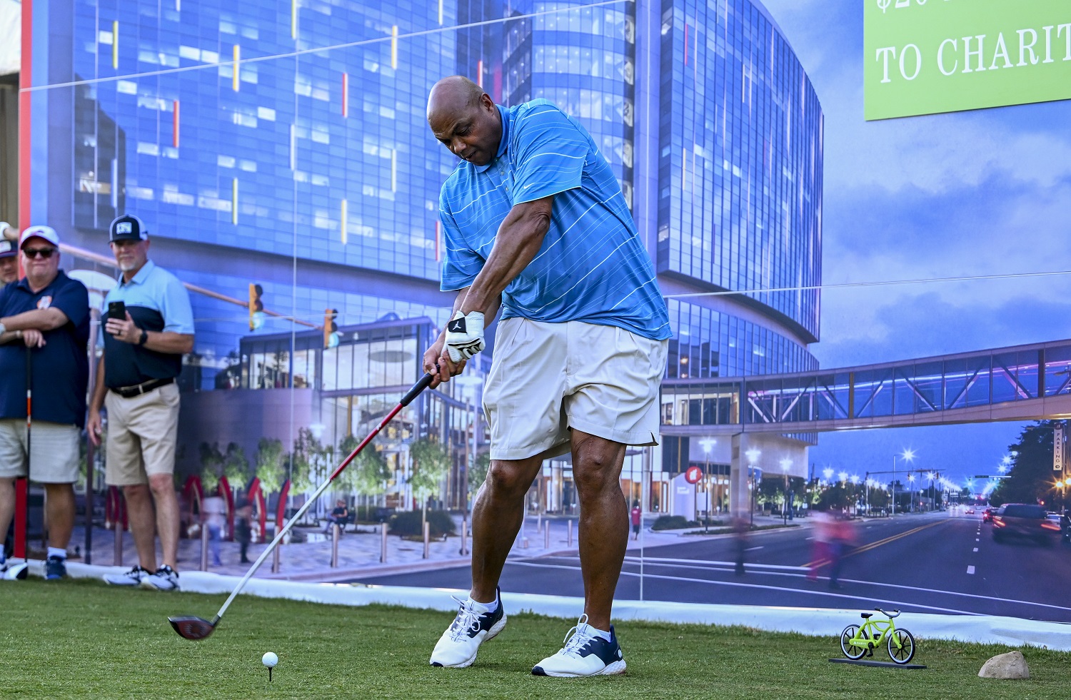 Charles Barkley hits his tee shot at the NCR Pro-Am prior to the PGA Tour Champions Regions Tradition at Greystone Golf and Country Club on May 11, 2022 in Birmingham, Alabama.