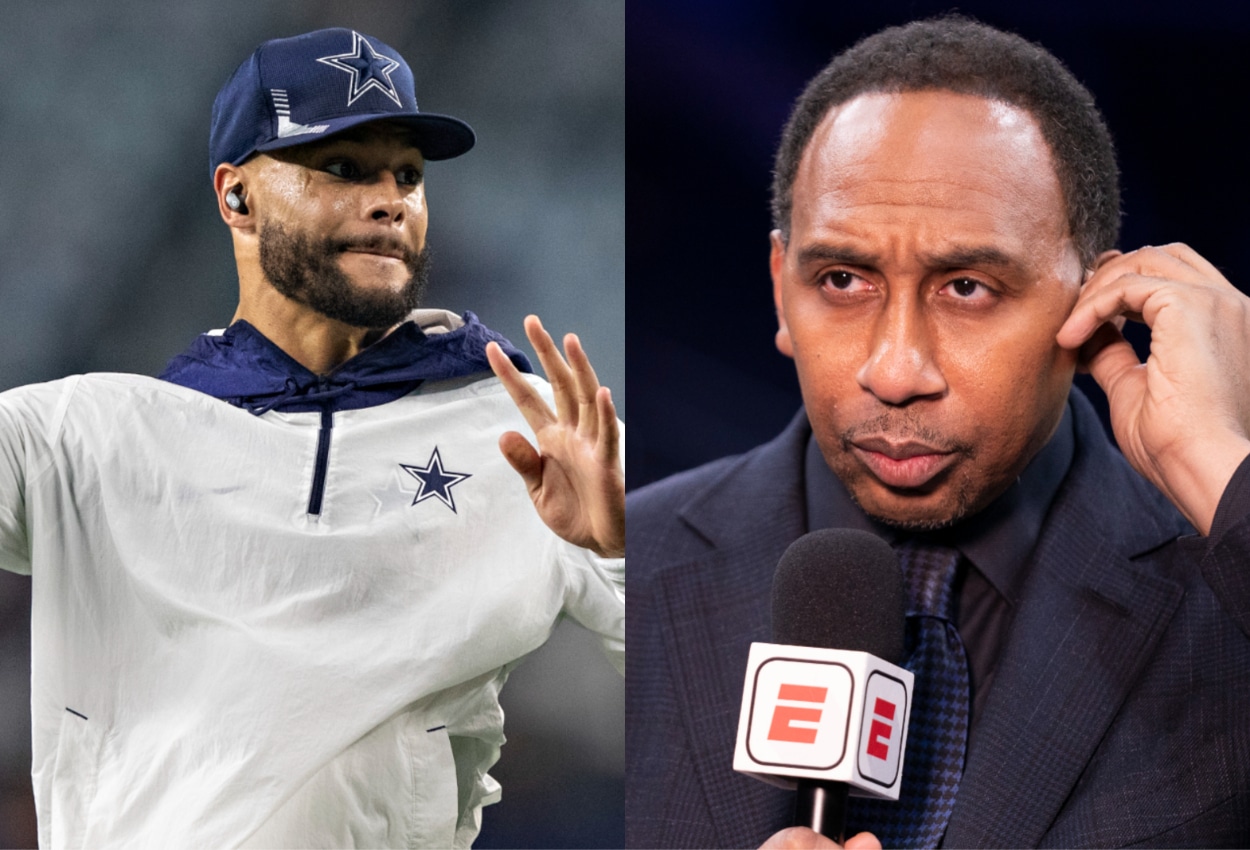 Dallas Cowboys quarterback Dak Prescott and ESPN commentator Stephen A. Smith.