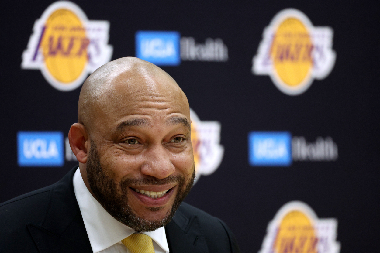 Los Angeles Lakers head coach Darvin Ham during his opening press conference in June 2022.
