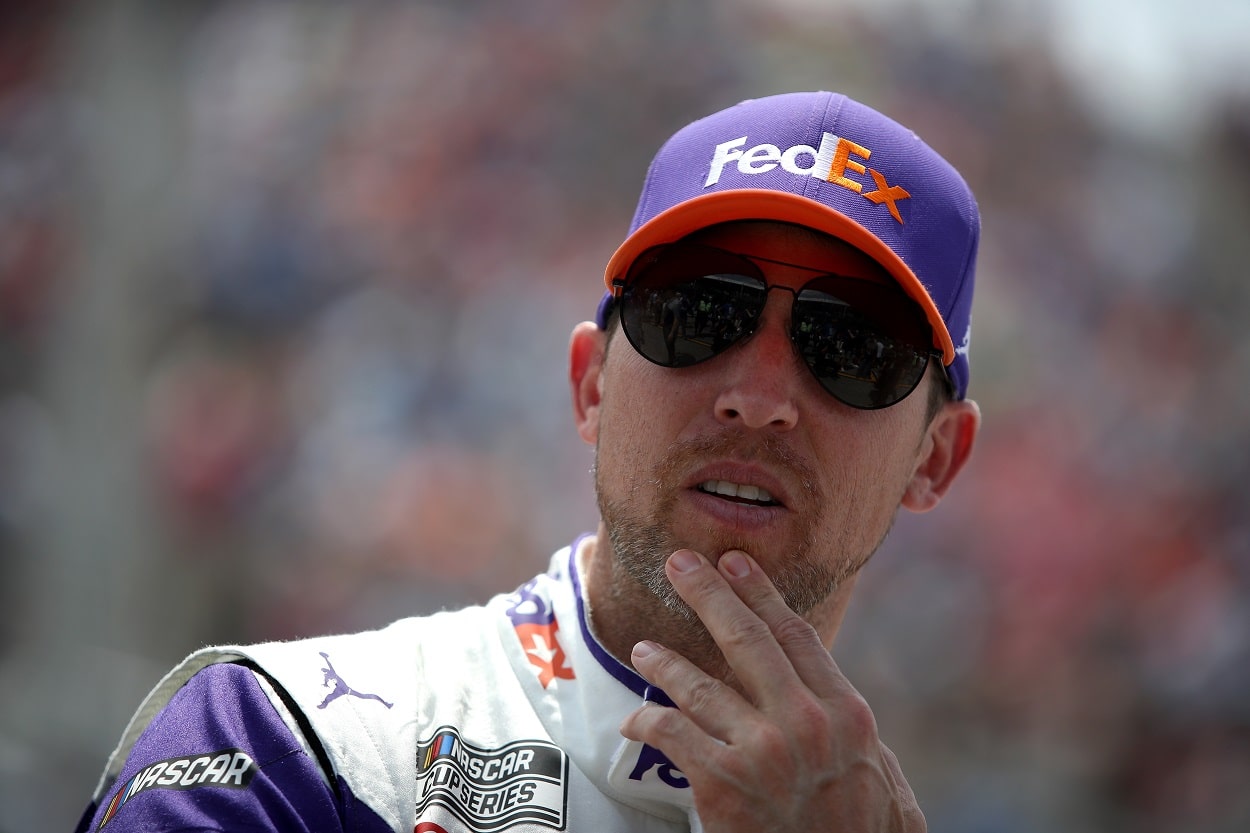 Denny Hamlin at the 2022 NASCAR Cup Series Enjoy Illinois 300 at Gateway