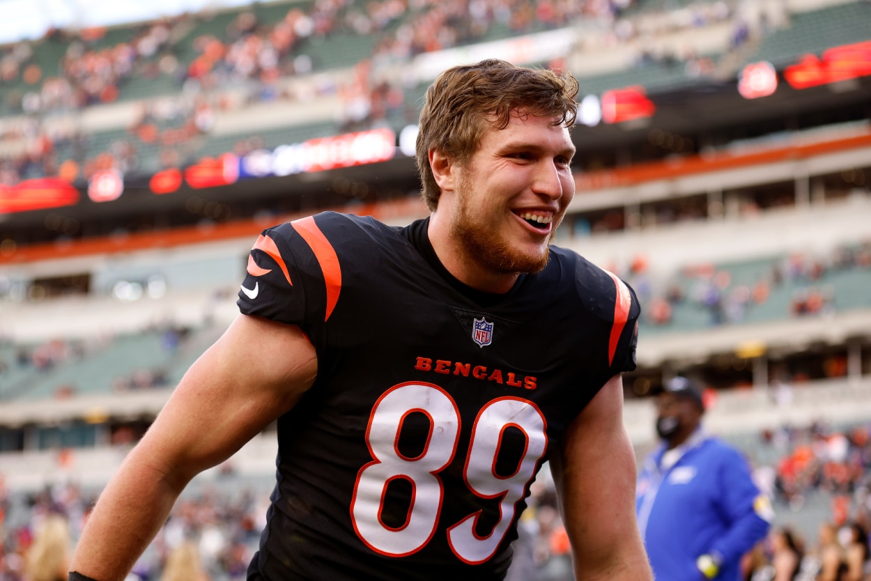 Cincinnati Bengals tight end Drew Sample in 2021.