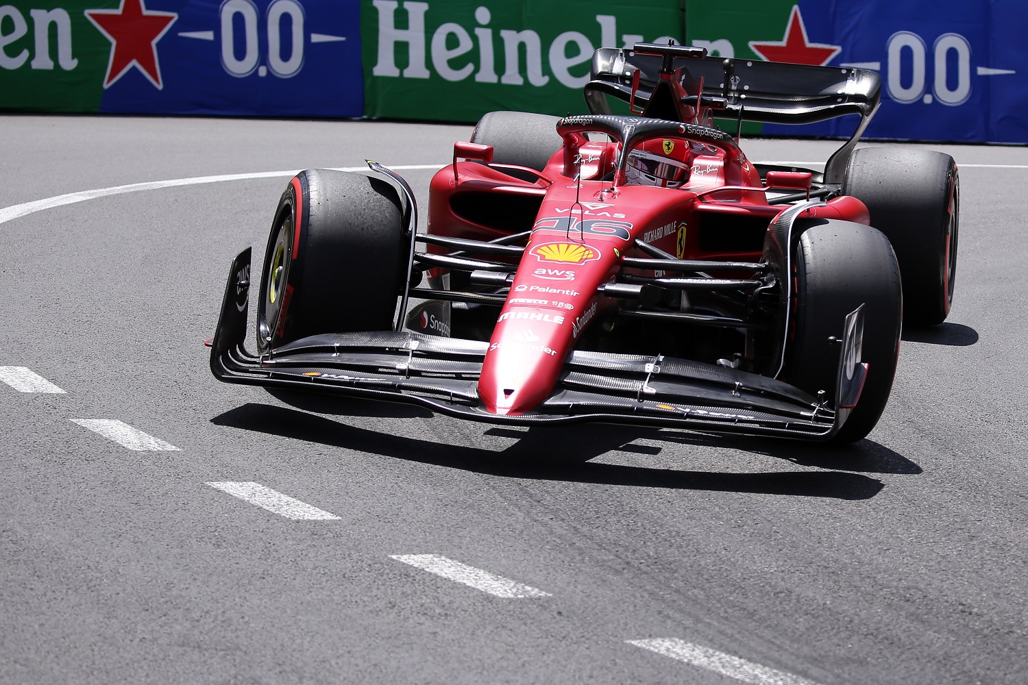 Charles Leclerc of Scuderia Ferrari on track during final practice for the Formula 1 Grand Prix of Monaco.