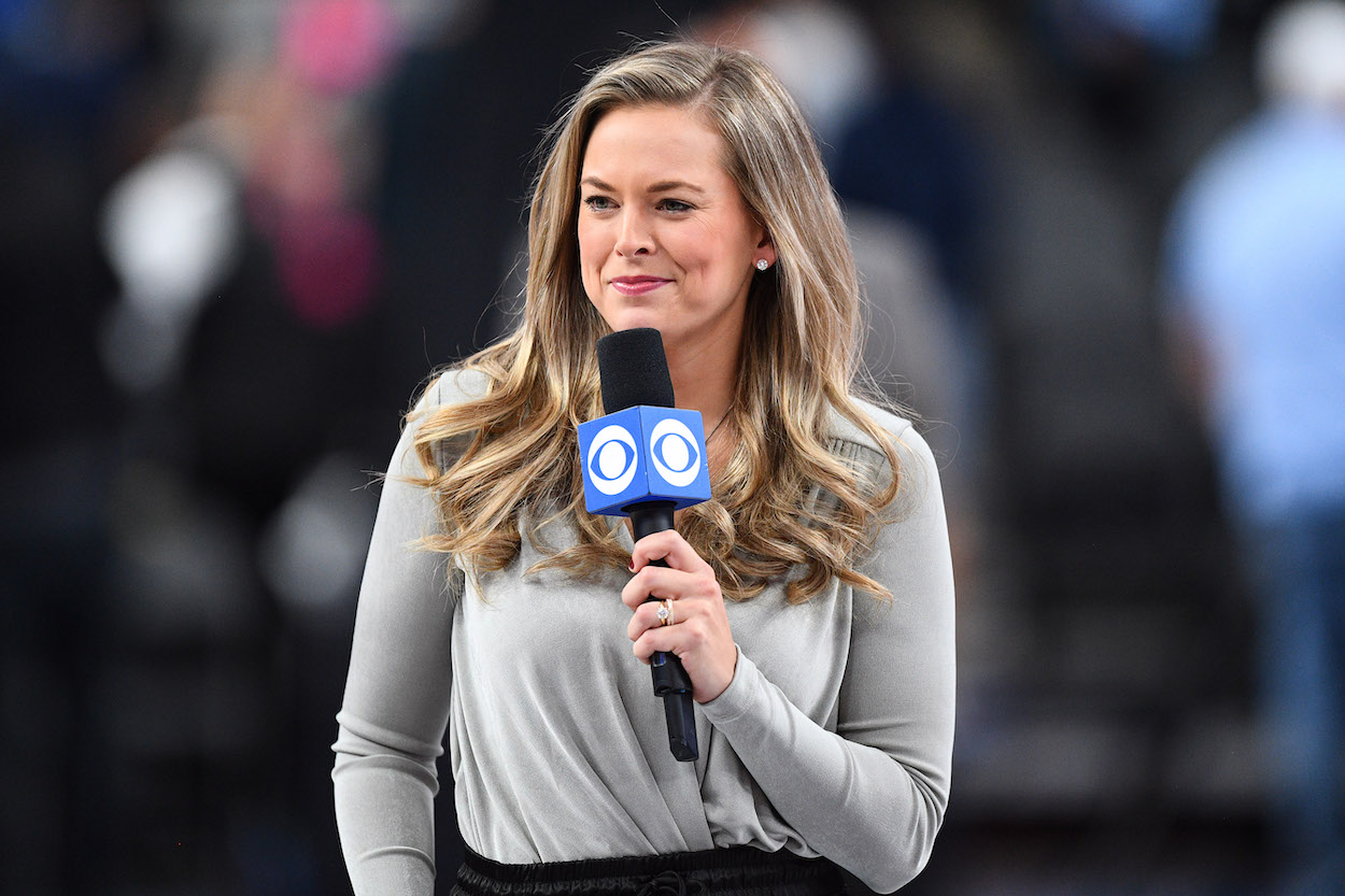 CBS reporter Jamie Erdahl looks on during the CBS Sports Classic. Erdahl will be the new host of NFL Network's 'Good Morning Football.'