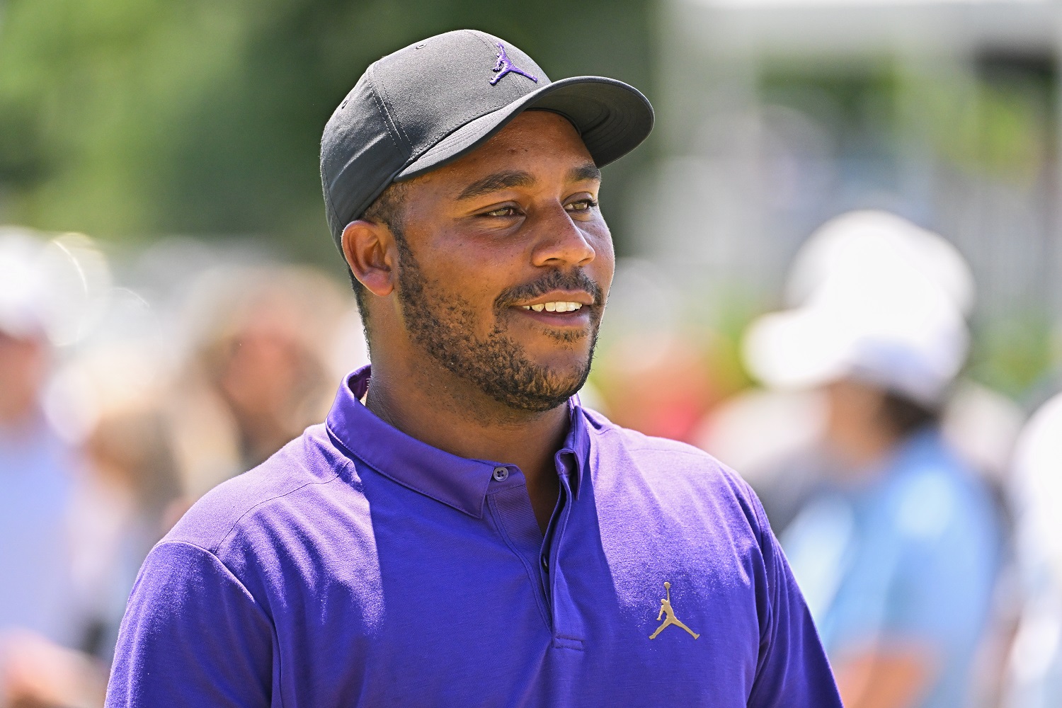 Harold Varner III walks on the 10th tee box during the final round of the Charles Schwab Challenge at Colonial Country Club on May 29, 2022.