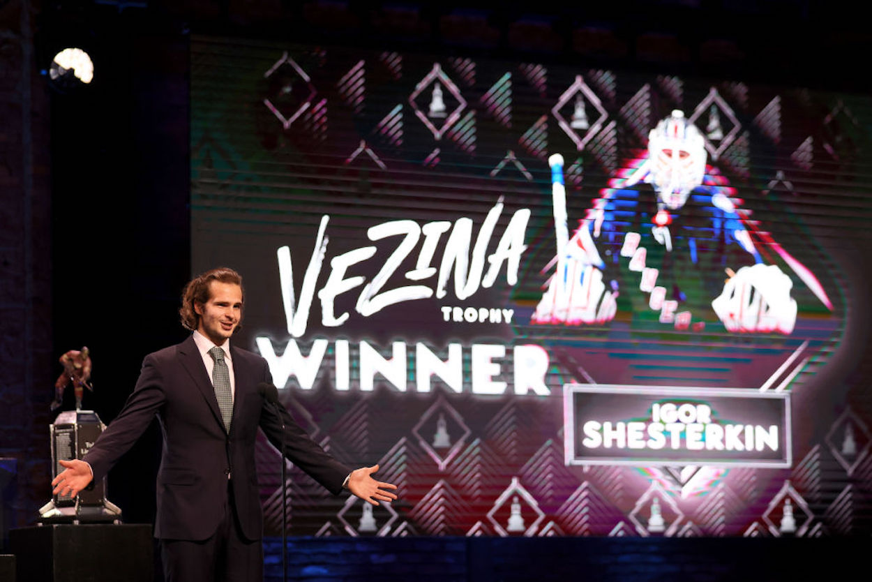 New York Rangers goalie Shesterkin wins the Vezina Trophy.