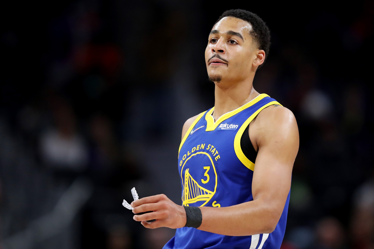 Golden State Warriors guard Jordan Poole during a game in 2021.