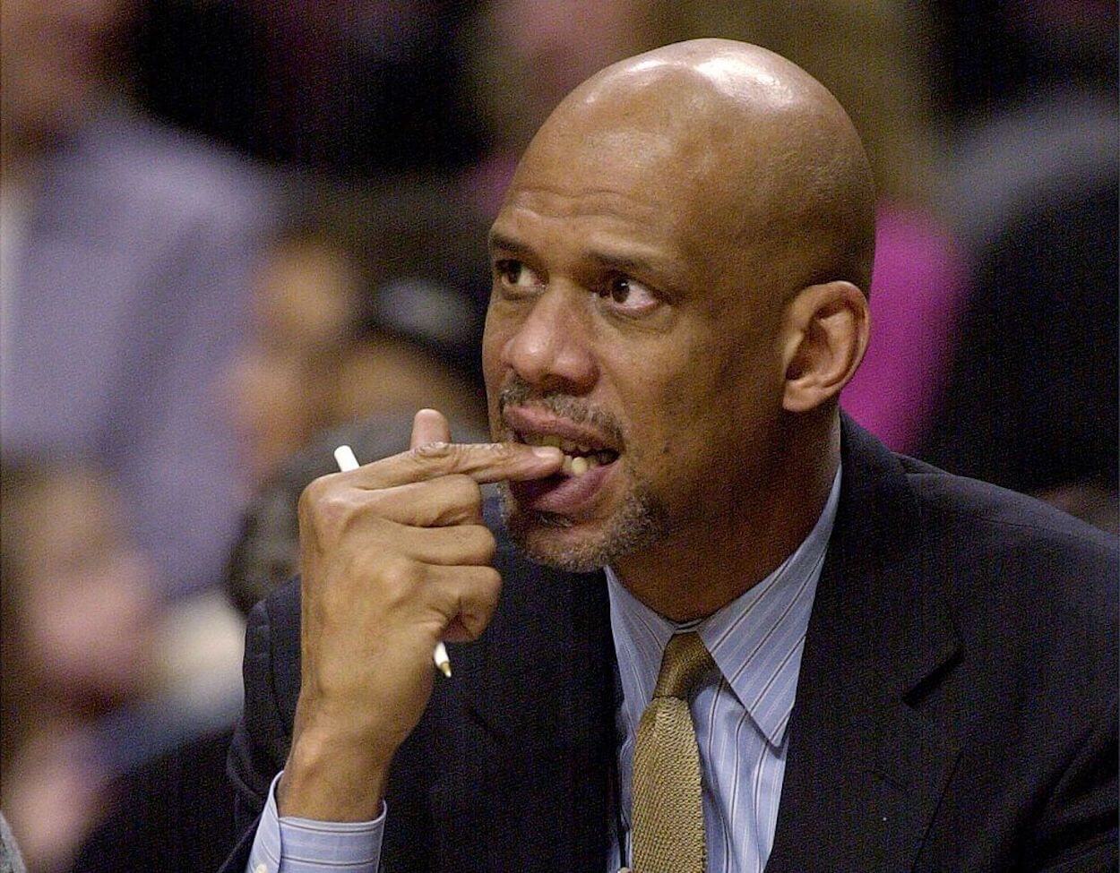 Kareem Abdul-Jabbar during his time on the LA Clippers coaching staff.