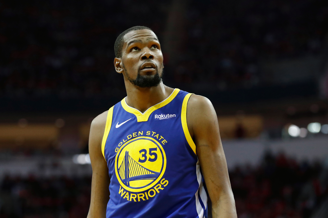 Former Golden State Warriors star Kevin Durant during a playoff game in 2019.