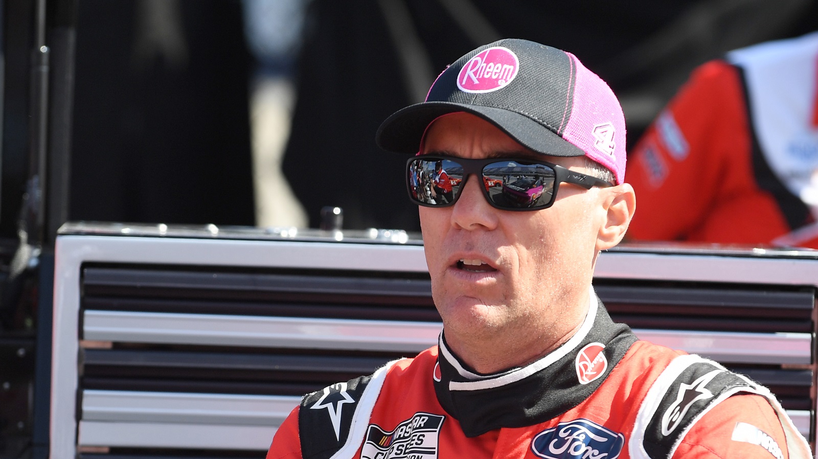 Kevin Harvick looks on during practice for the NASCAR Cup Series Goodyear 400 on May 7, 2022, at Darlington Raceway.