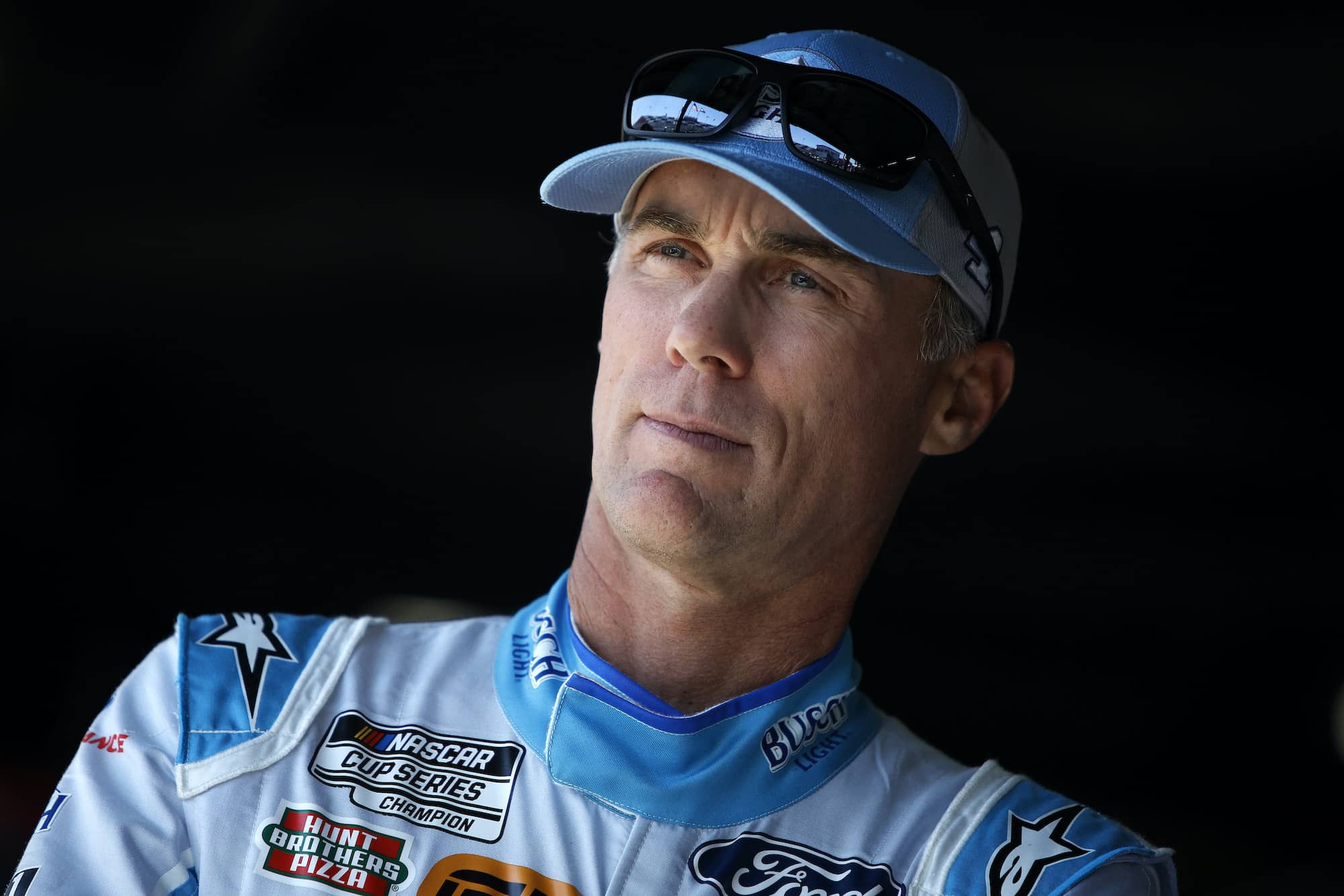 ATLANTA, GA - JULY 09: Kevin Harvick (#4 Stewart Haas Racing Hunt Brothers Pizza Ford) races down the front stretch during the running of the NASCAR Cup Series Quaker State 400 on